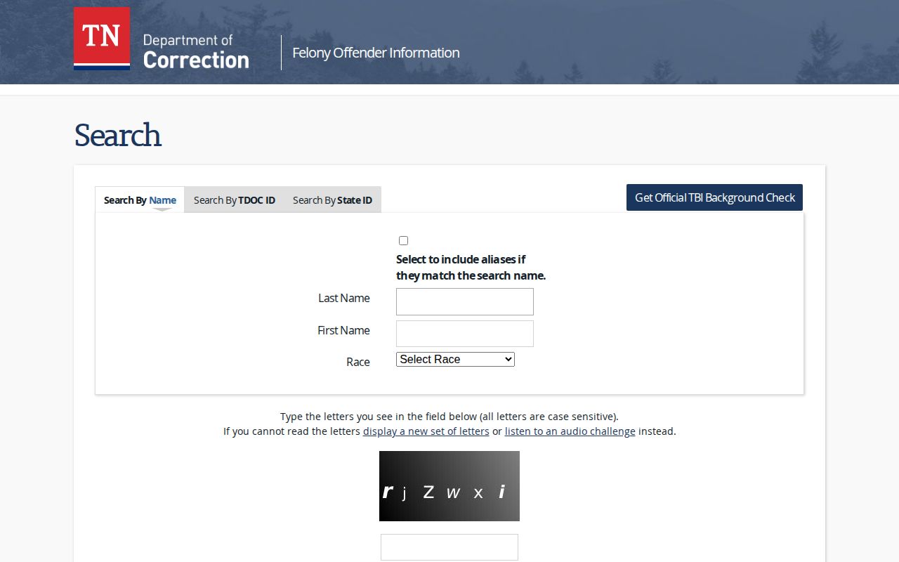 Tennessee Department of Correction FOIL release record search for McMinn County